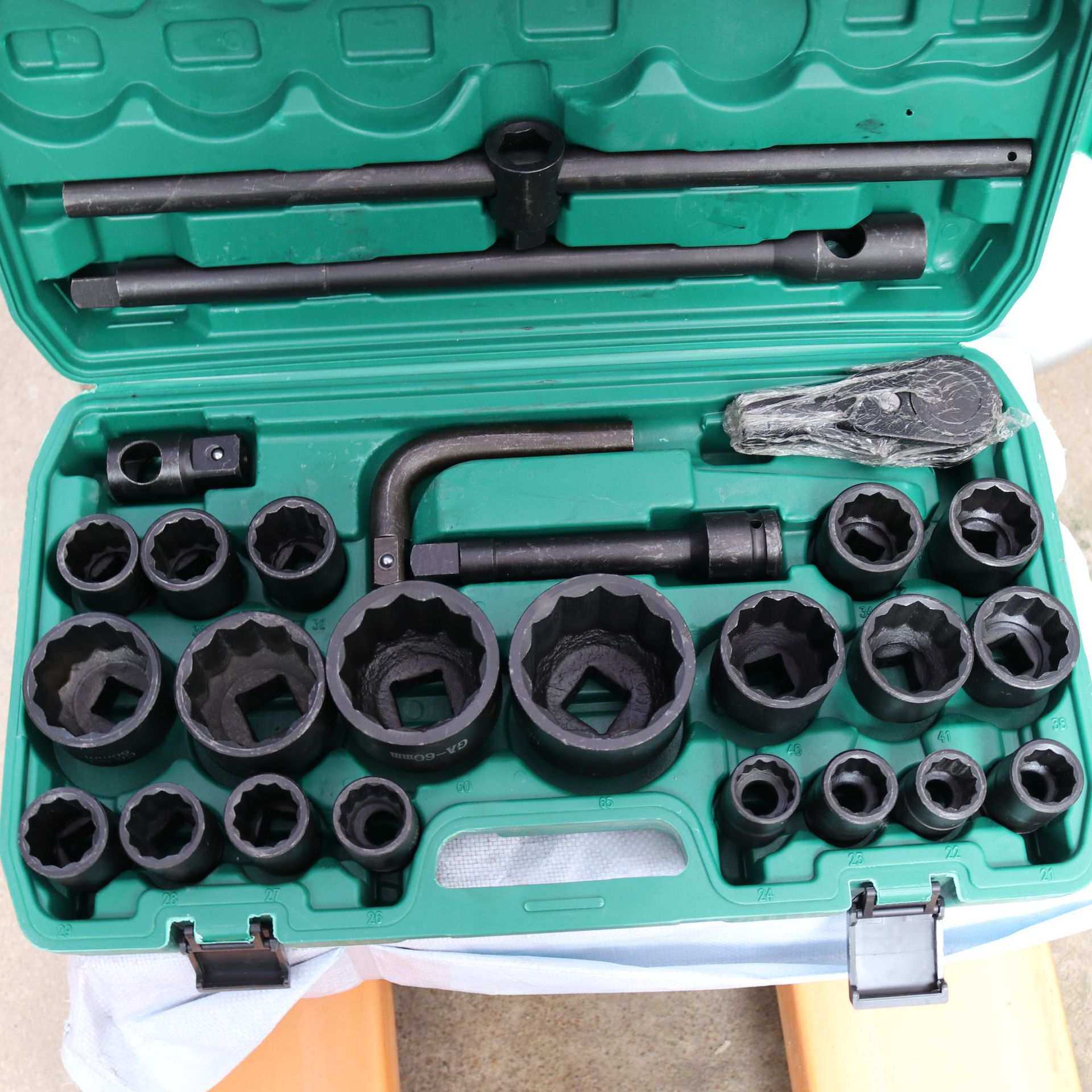 3/4重型26件套套筒工具套装中风炮套头扳手六角十二角大型号气动