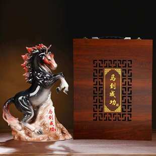 景德镇陶瓷空酒瓶5斤装马到成功酒壶酒坛艺术摆件家用密封送礼瓶