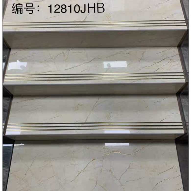 索菲特镀金丝淋釉圆弧楼梯瓷砖通体踏步砖原槽防滑梯级防滑地板砖