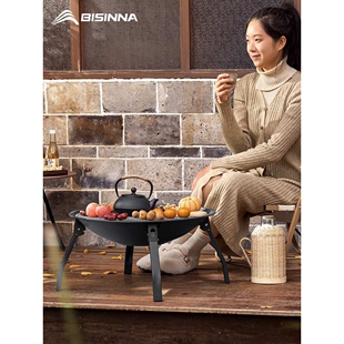 户外烤火炉火盆炭炉取暖室外烧烤架碳火烤茶围炉煮茶家用室内套装