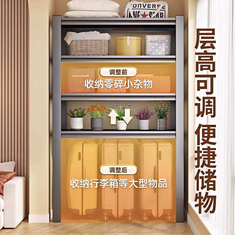 阳台置物架多层收纳架家用下空式铁架子行李箱杂物储物架落地货架