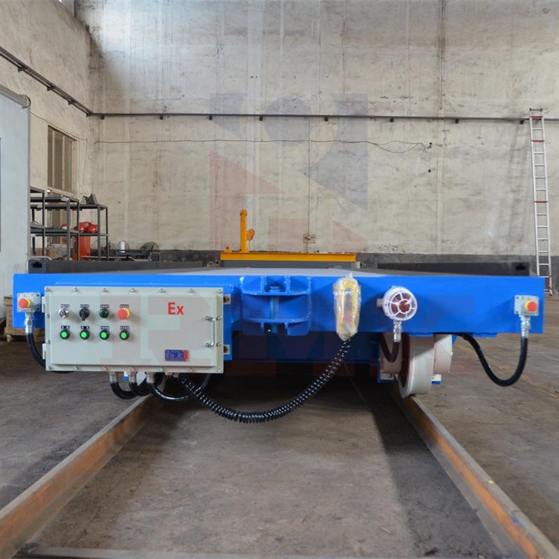 20吨铝b卷弧形轨道转运车无线遥控轨道平板车电动耐高温轨道地平