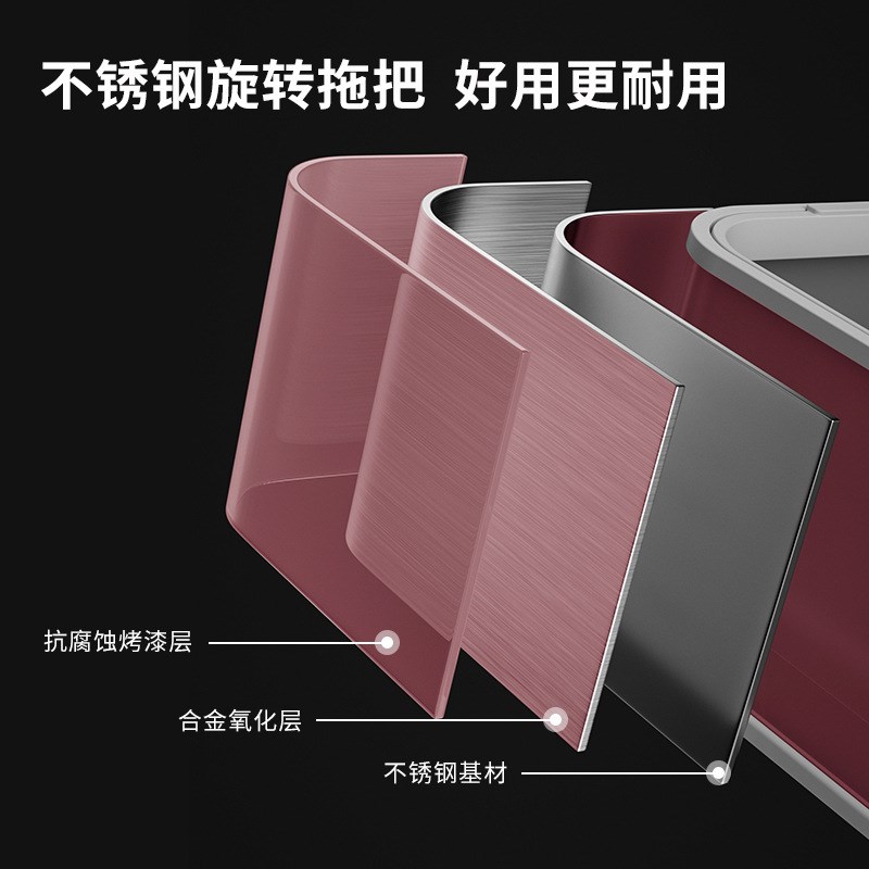 懒人拖把免手洗拖布圆形墩布带桶家用免洗干湿T两用拖布刮水扫把