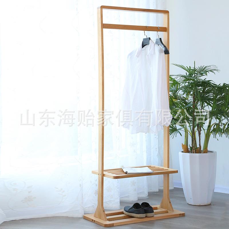 北欧纯实木置物衣帽架落地卧室挂衣服架橡木客厅玄关挂衣架家具
