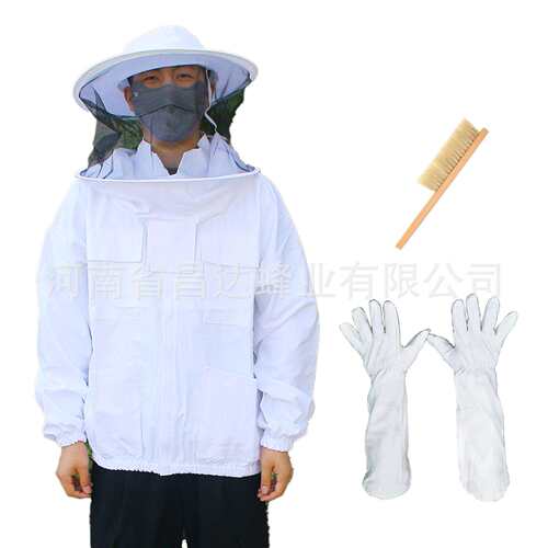 防蜂服 抓蜂服防蜂衣透气蜜蜂服太空帽可拆卸面网可拉开蜜蜂工具