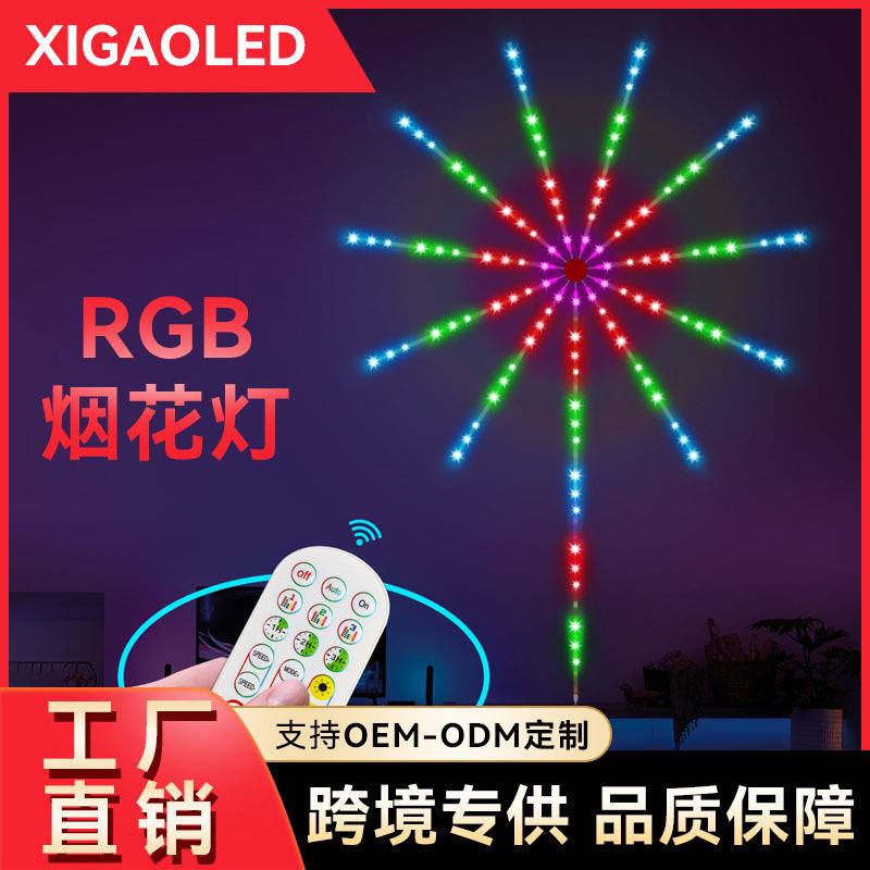 led灯声控跑马全彩氛围灯星空圣诞装饰户外幻彩烟花灯带高显色