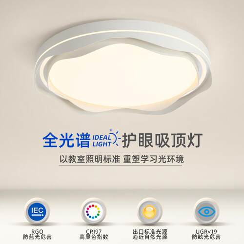 北欧极简创意卧室吸顶灯简约艺术餐厅灯led灯全光谱护眼房间灯具