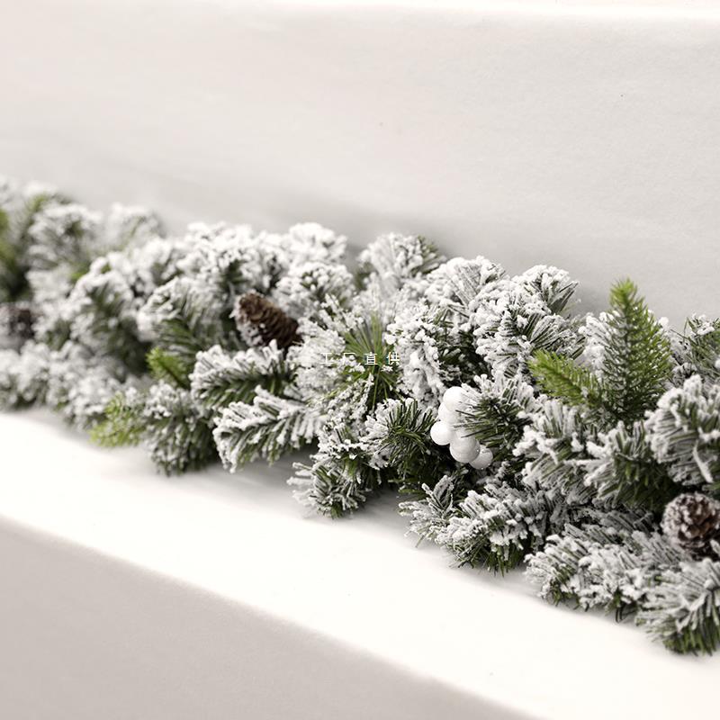圣诞节雪花藤条圣诞树上装饰品墙面门框挂件商场橱窗大型场景道具