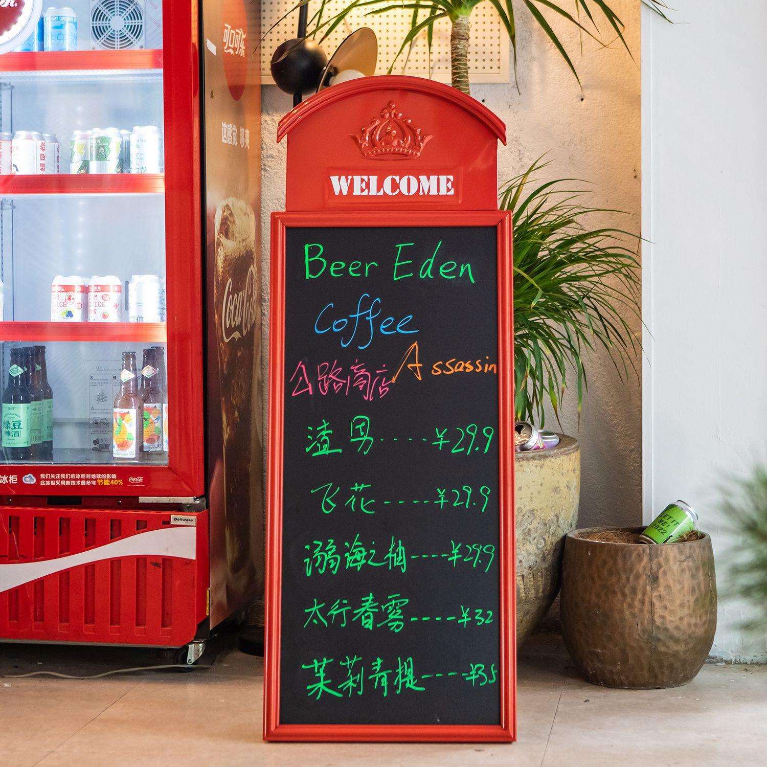 铁艺小黑板支架式商用店铺可擦写摆地摊门口广告牌展示板挂墙挂式