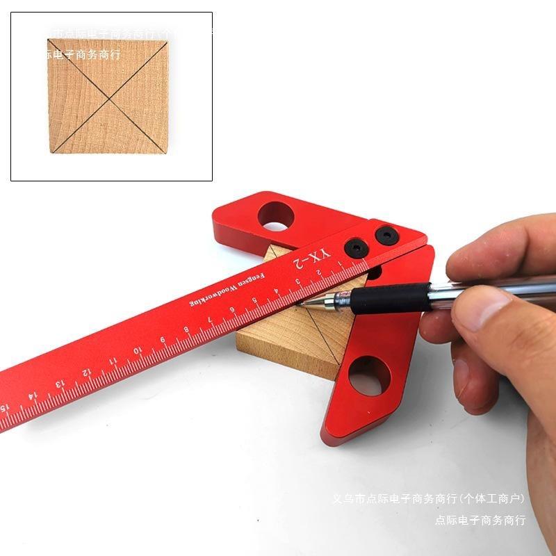 圆心规90合金划线器45辅具圆铝度尺定位多工具直角木工直角尺