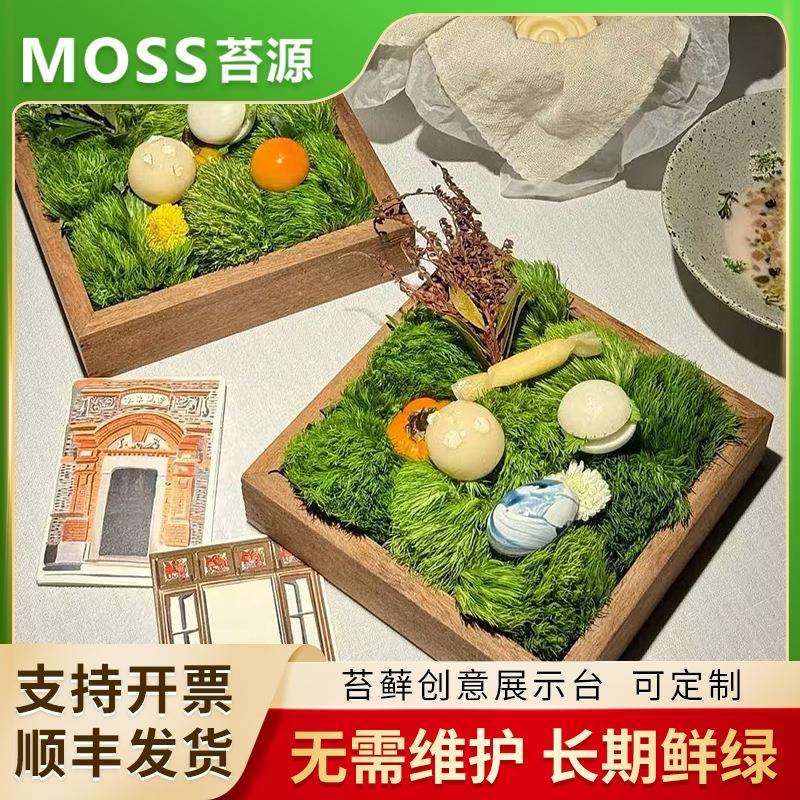 苔藓创意展示台酒店高档西式下午茶甜品摆盘点心组合料理盘