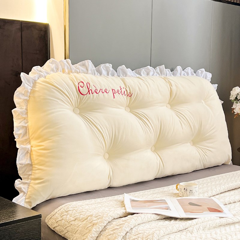 韩系床头软包靠垫米黄床上靠枕加高榻榻米靠背护腰卧Y室软垫可拆