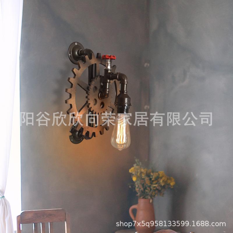 美式做旧工业风过道复古餐厅酒吧过道工业水管单头装饰水管壁灯