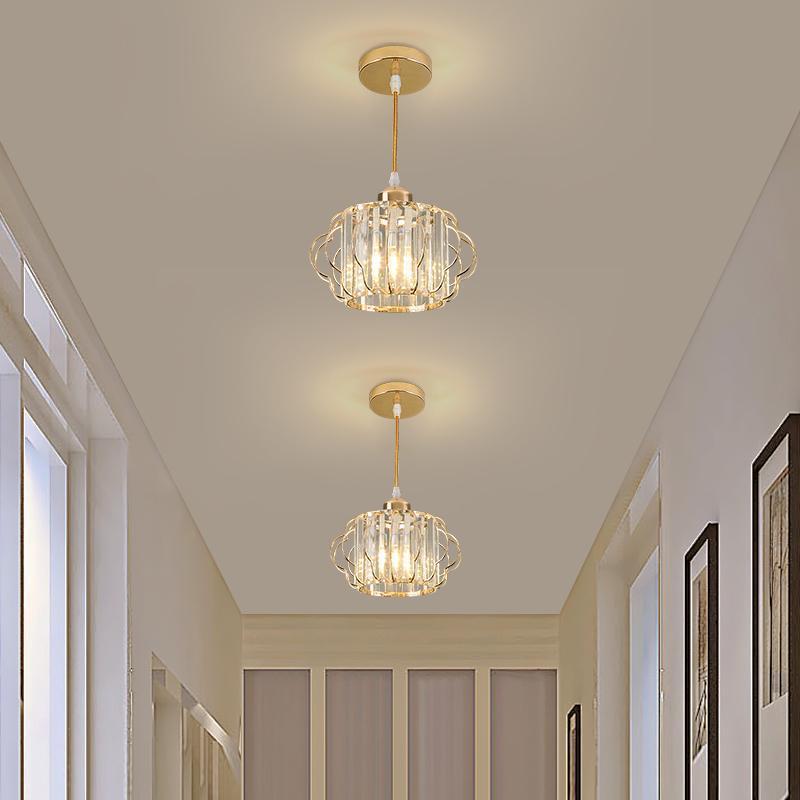 嵌入式水晶过道灯走廊灯吸顶灯LED北欧风格个性创意小吊灯玄关灯