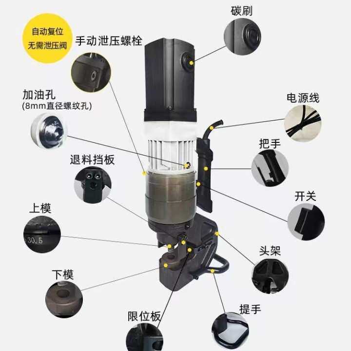 贝尔顿手提式电动液压冲孔机NMHP22/25/32/36型槽钢角铁打孔机