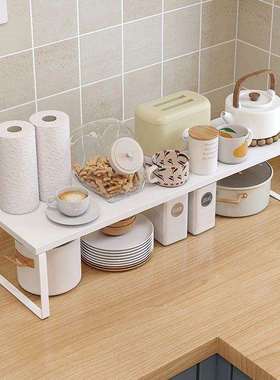 厨房桌面置物架台面分层收纳隔板架子橱柜内碗碟调味料收纳小凌之