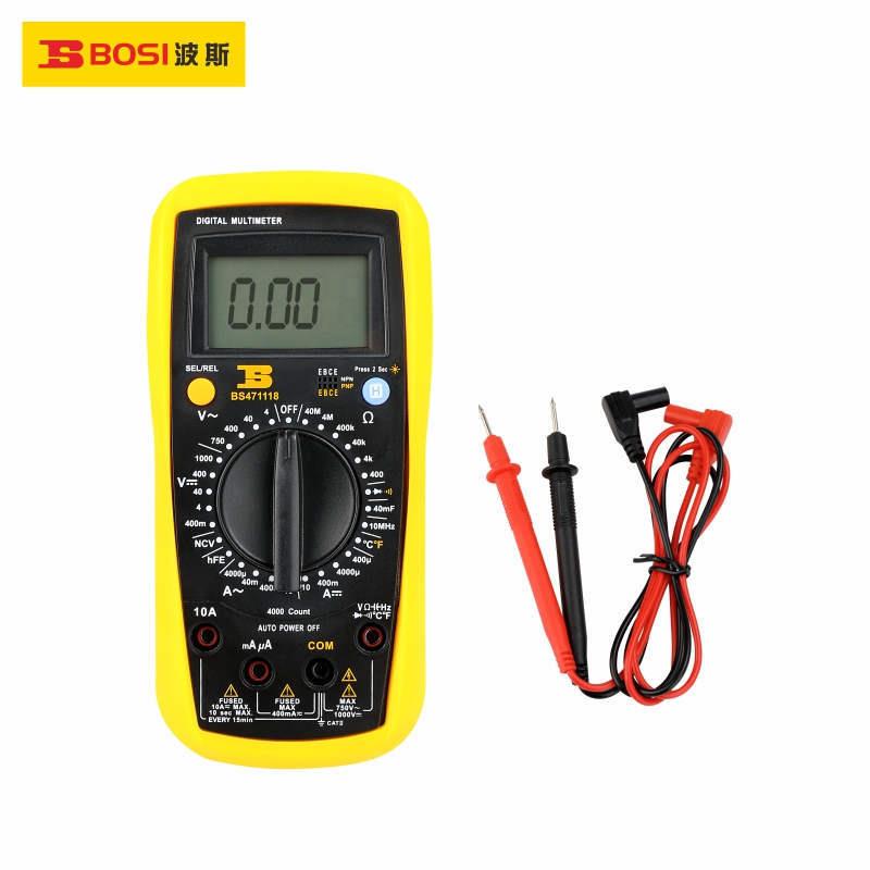 波斯工具3-3/4数显多用表数字万用表BS471117电阻电容频率