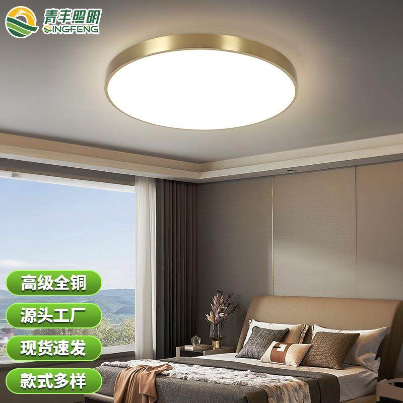 新中式全铜吸顶灯护眼中国风禅意书房灯阳台灯led现代简约卧室灯