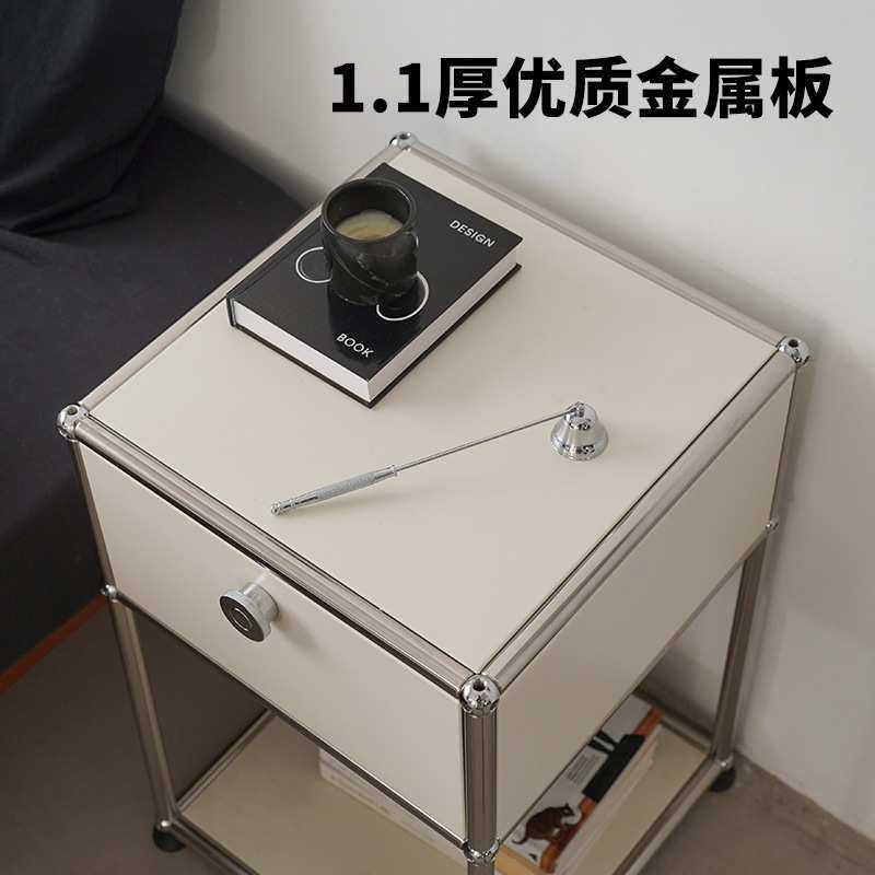 轻奢中古小户型现代简约卧室床头柜网红沙发床边不锈钢窄边柜,3C数码配件,USB灯,淘宝优惠券,粉丝福利购,淘宝优惠卷