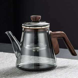 顶壶飘逸杯玻璃茶壶大容量家用茶水分离耐高温滑动泡茶壶磁吸泡茶