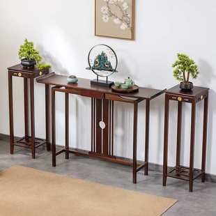 胡桃木新中式玄关桌玄关台端景柜靠墙家用实木长条几香案小供桌子