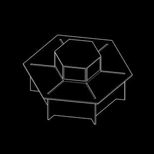 六边形升降电脑桌钢桌架木台面桌面隐藏显示屏电动升降六角电脑桌