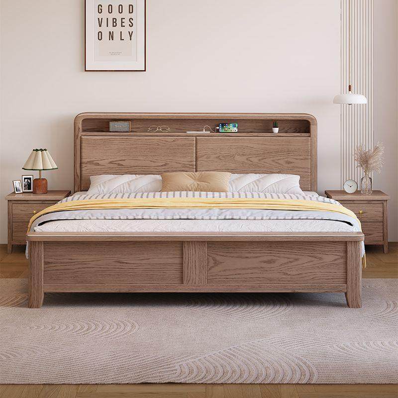 白蜡木实木床极简轻奢1.8x2米储物床现代简约1.5米民宿床婚床