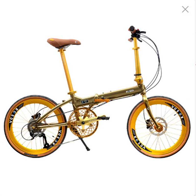 kosda铝合金折叠自行车变速B451拉丝银碟刹脚踏高端折叠单车