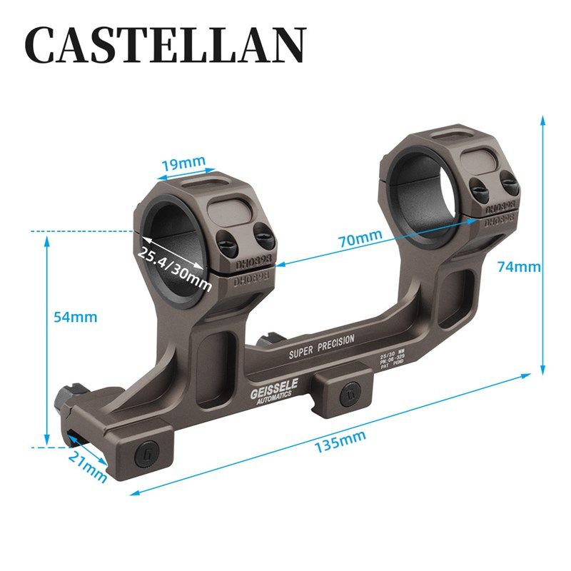 1.93连体支架30kMM准镜GE支架凹刻长款金属材质GEISSELE Mount