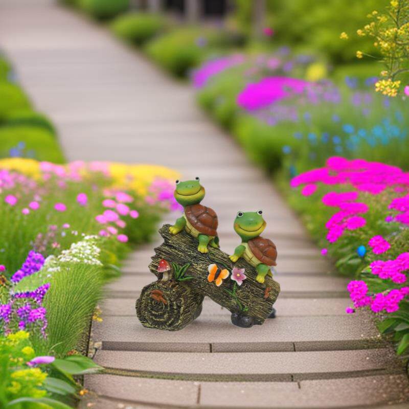 花园树脂乌龟雕像花园庭院装饰庭院花园树脂乌龟自行车
