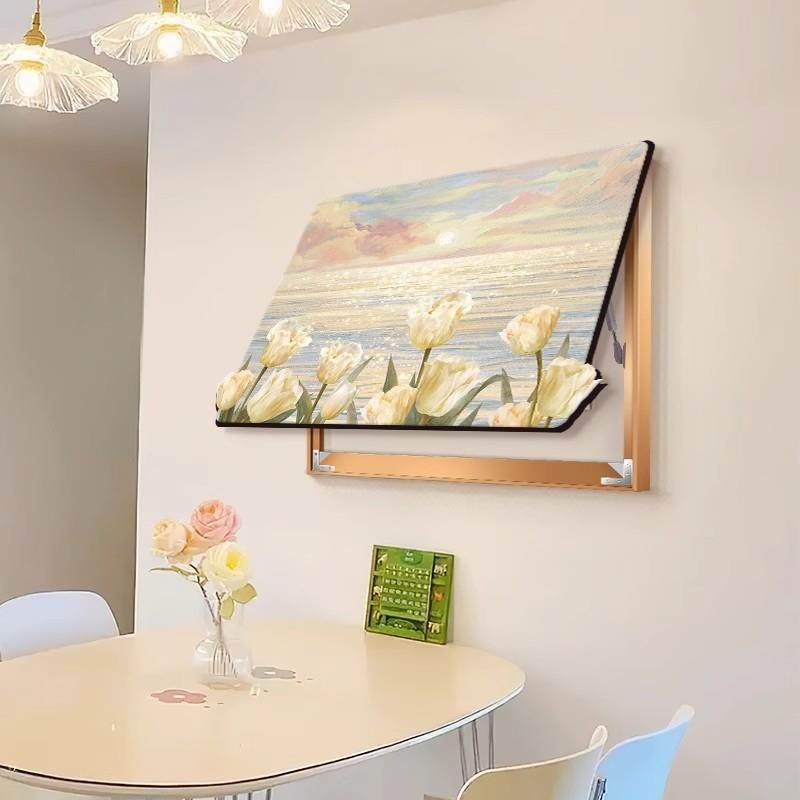 电表箱装饰画钟表法式奶油风花卉风景遮挡配电箱挂画弱电箱盒壁画