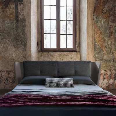 意式极简布艺床Bretagne轻奢现代简约双人床大平层主卧皮布床软床
