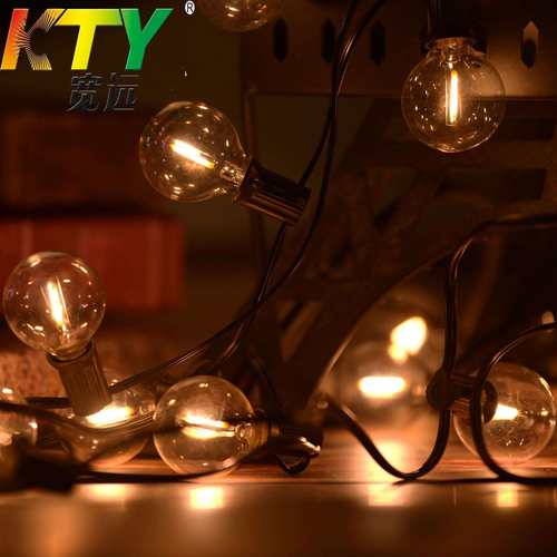 欧规E12户外防水装饰小灯串G40LED玻璃灯泡串婚庆布置串灯