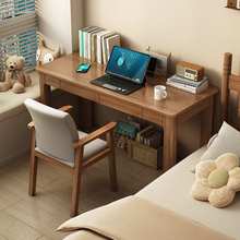 实木书桌迷你学生家用窄款写字桌40/45/50CM小型电脑桌化妆台一体