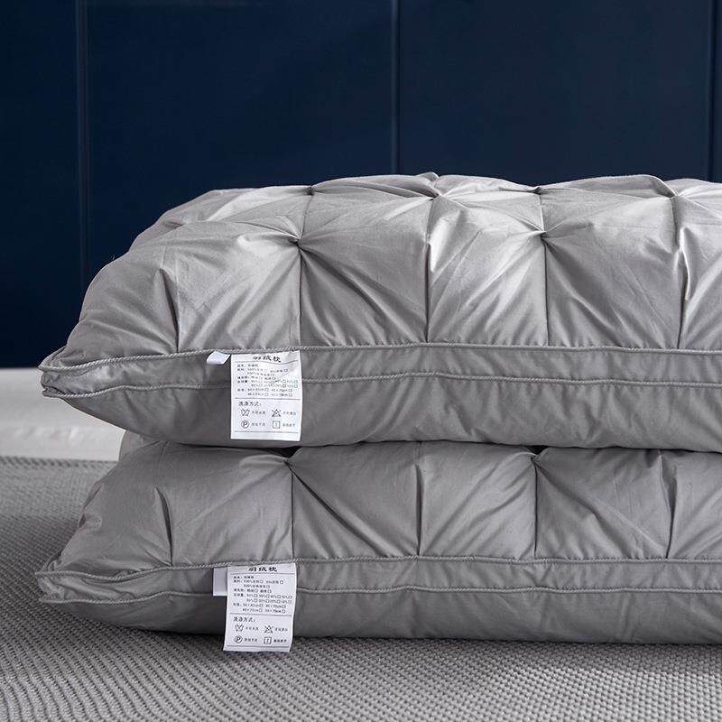 五星级酒店羽绒枕全棉扭花95白鹅绒枕成人护颈枕芯枕头厂家