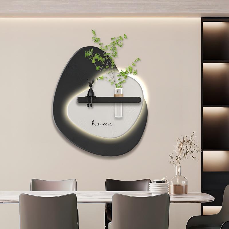 客厅家用餐厅轻奢艺术挂画实木雕刻水培绿植砂岩装饰画简约壁画