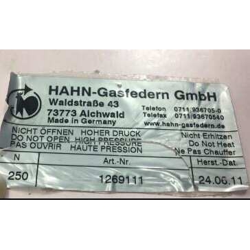 德国HAHN Gasfedern阻尼器G081900541 0208 AU19 AB11 00470N