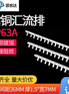 41米接线端子63A连铜D条空开断路器接汇流排2PC7紫Z*7铜排 /1.545