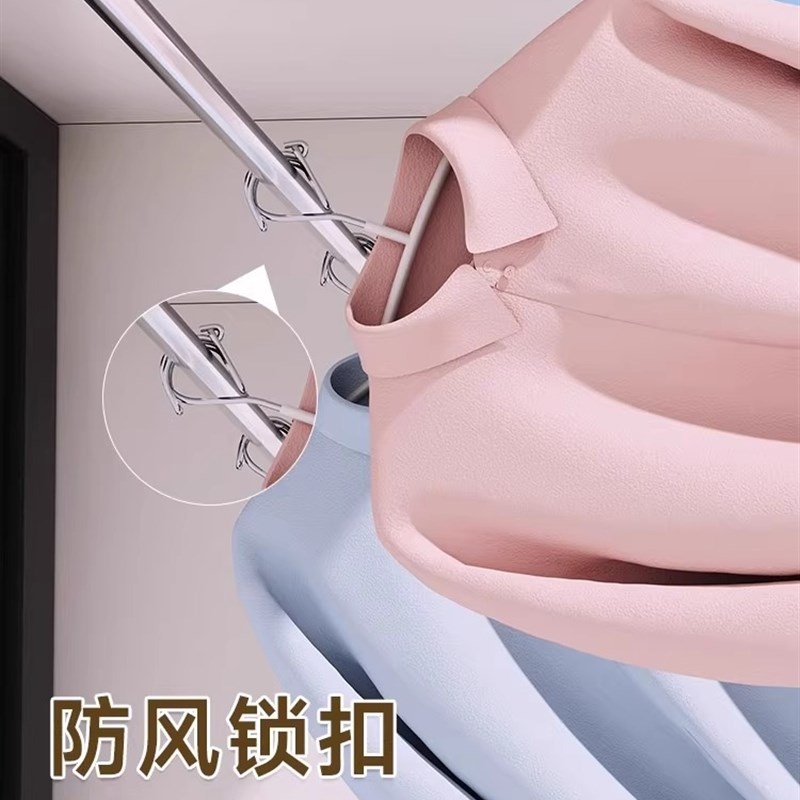 防风衣架自动f卡扣家用阳台户外防掉落晾衣撑宿舍防滑无痕多功能