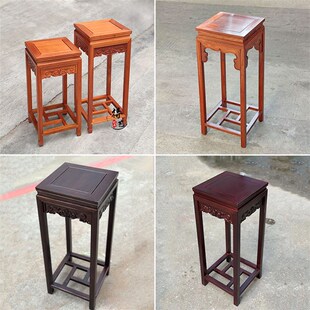 菠萝格木花梨木花架中式红木榫卯花几雕花家用盆景架单个花瓶架子