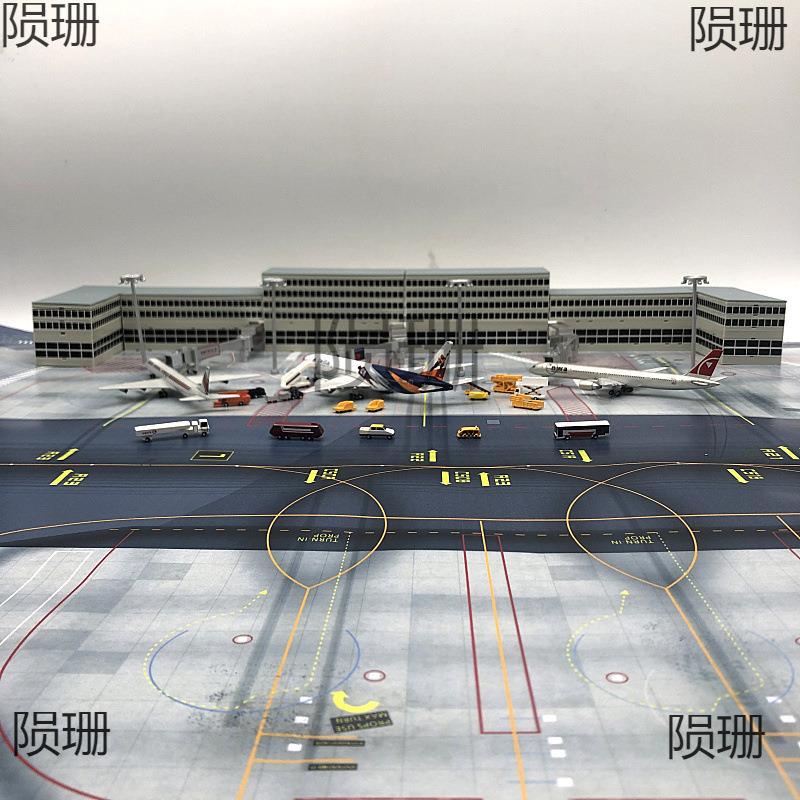 1/400机场地勤车航站楼廊桥指挥塔路灯地勤纸客机模型配件