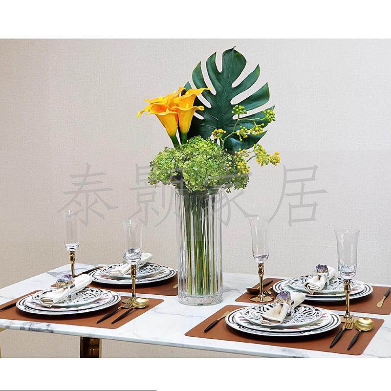 现代简约软装样板房创意家居摆件餐具三件套餐垫餐碟组合