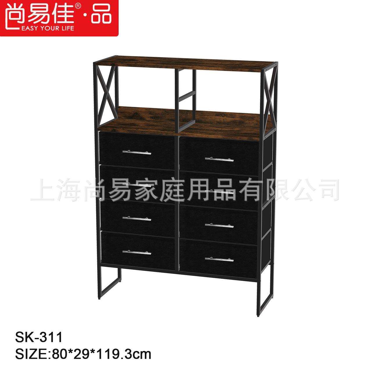 双层电视柜无纺布艺抽屉收纳柜置物架床头柜梳妆台织物铁架电脑桌