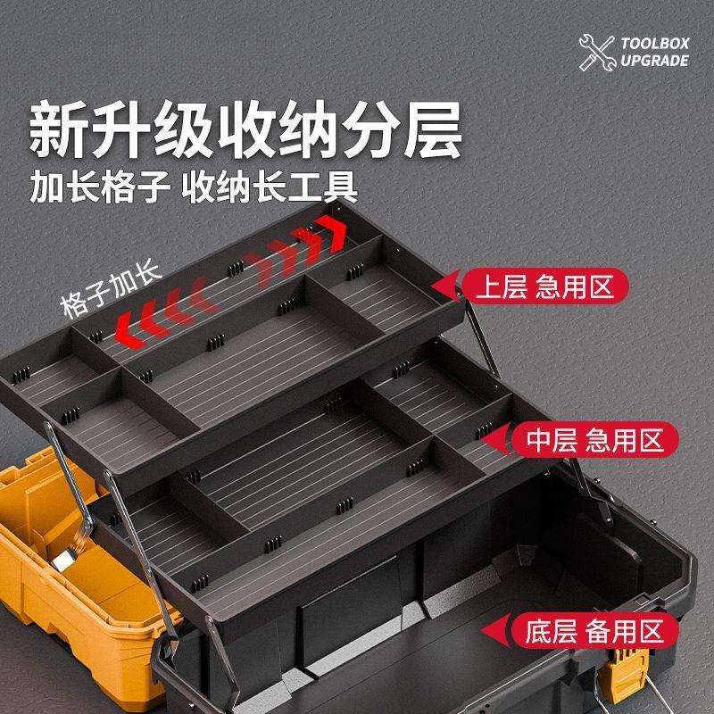 易之力工具箱三层折叠五金工具收纳箱大容量超大家用工业级多功能