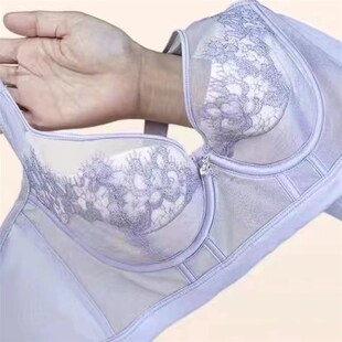 高端院线中国风刺绣调整型内衣女薄款 大胸显小收副乳防下垂文胸罩