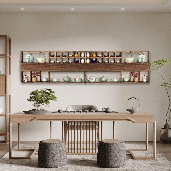 实木中式挂墙博古架墙上茶杯架壁挂式置物架多宝阁茶壶茶具收纳架,住宅家具,多宝格/博古架,淘宝优惠券,粉丝福利购,淘宝优惠卷