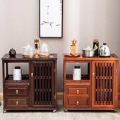 茶边柜花台新中式 梨柜实木茶水柜茶台木下置烧水茶水桶客厅家用水