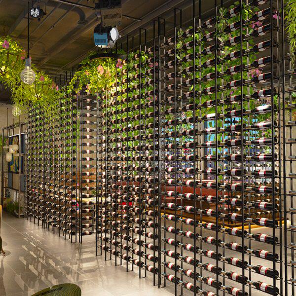 展示架酒吧装饰架工业风餐厅葡萄酒架屏风隔断卡座简约铁艺红酒架