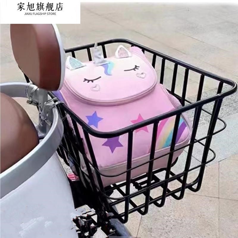 电动车后置车筐大l容量踏板车防水加粗电动车自行车后置单车篮篓