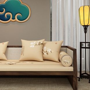 定制沙发垫白玉兰花红木椅罗汉床实木椅子垫子防滑飘窗垫中式坐垫